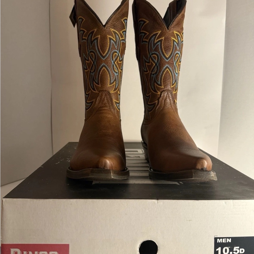 Dingo Gold Rush Men's Brown Embroidered Western Cowboy Boots Size 10.5 NEW